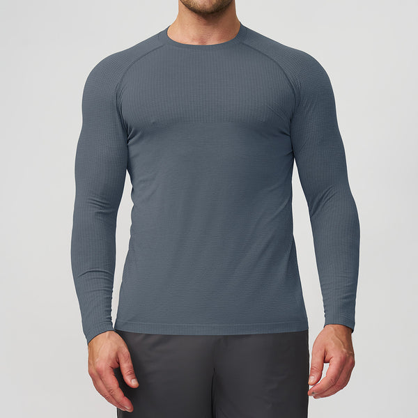 Playera Deportiva Manga Larga Transpirable de Secado Rápido para Hombre