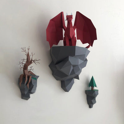 Dragón de Papel Decorativo para Pared - Modelo Sentado en la Isla - Image 12