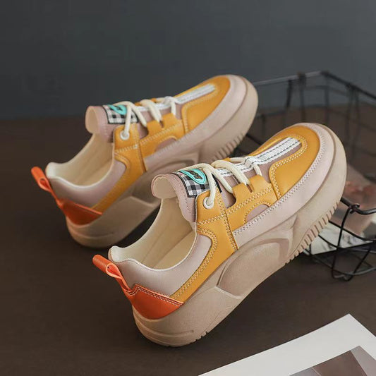 Tenis de Cuero para Mujer con Suela Gruesa y Costuras Reforzadas - Image 2