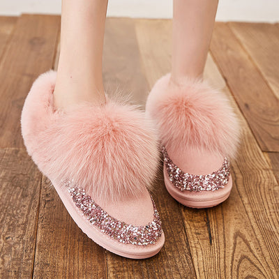 Botas Cortas de Piel de Zorro para Nieve - Diseño Elegante Mujer - Image 3