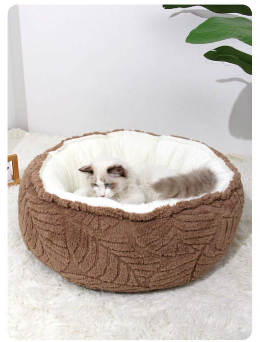 Cama Redonda Acogedora para Gatos y Perros Pequeños - Nido Térmico Suave - Image 24