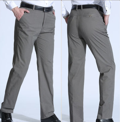 Pantalones de Cintura Alta para Hombre Maduro - Corte Recto Clásico - Image 9