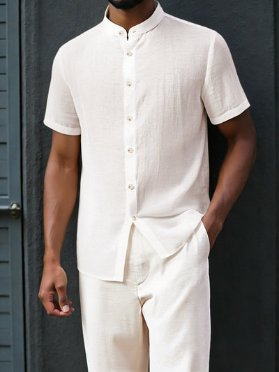 Conjunto Ejecutivo: Camisa Cuello Alto Transpirable y Pantalón Holgado - Image 9