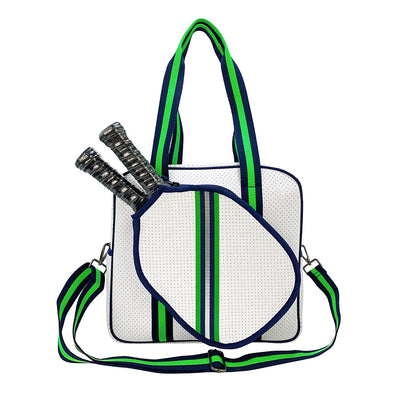 Bolsa Deportiva Tenis Crossbody a Rayas con Bandolera - Image 24