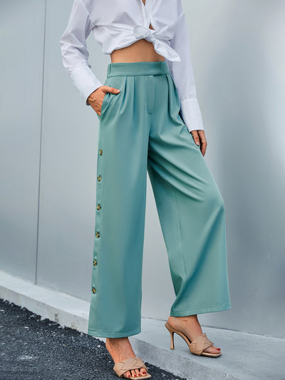 Pantalones de Cintura Alta Rectos y Anchos - Estilo Europeo y Americano - Image 8