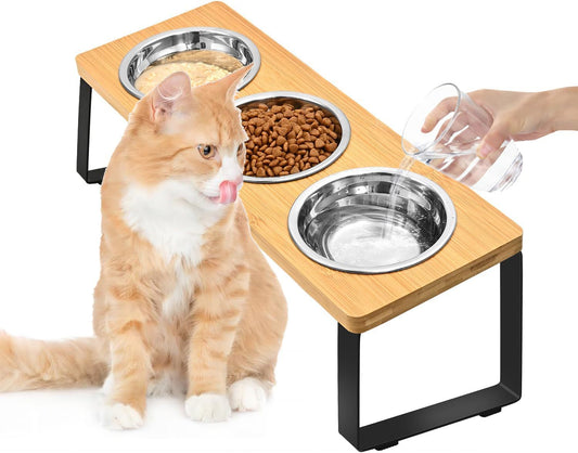 Comedero Elevado para Gatos de Madera y Hierro - Image 3