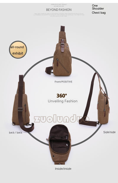 Bolso de Pecho de Lona para Hombro o Cruzado - Image 9