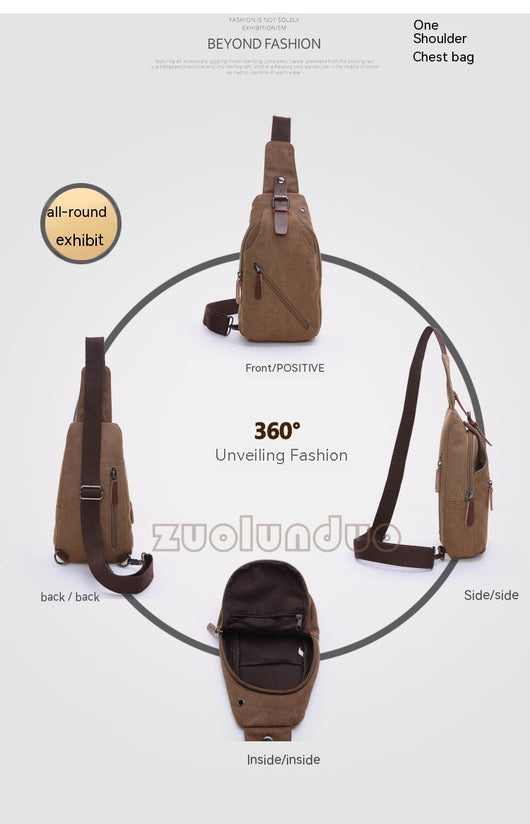 Bolso de Pecho de Lona para Hombro o Cruzado - Image 9