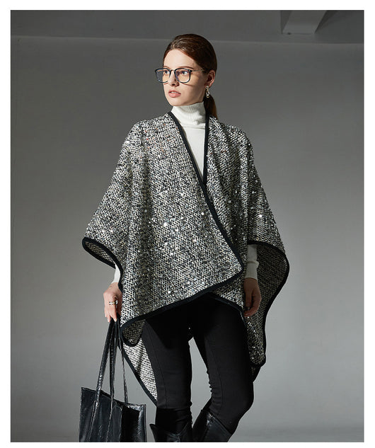 Chal de Lentejuelas Plateadas para Mujer - Elegancia Brillante - Image 5