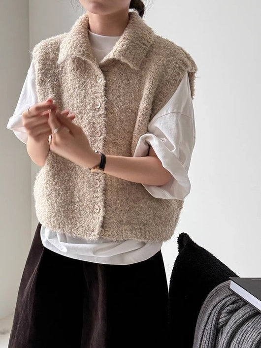 Chaleco Relajado para Mujer con Cuello Alto Superpuesto - Image 17