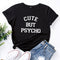 Camiseta Suelta de Cuello Redondo con Diseño Creativo de Letras para Mujer