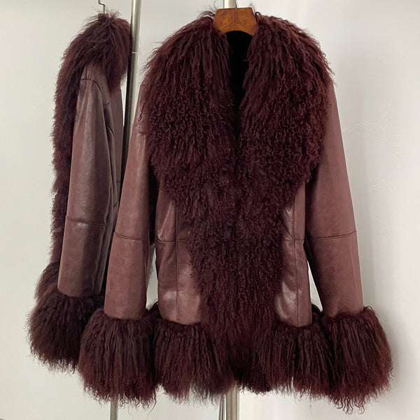 Chaqueta de Lana Gruesa con Acabado Ante