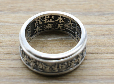 Anillo de Plata Tailandés Vintage con Mantra Vajra Daming - Image 2
