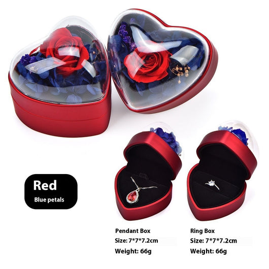 Anillos y Colgantes de Rosas Preservadas para San Valentín con Caja de Almacenamiento - Image 5