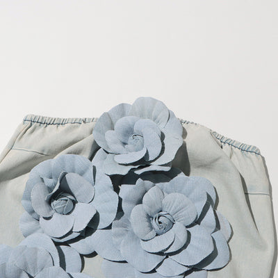 Jumpsuit Elegante de Cintura Alta con Flores 3D y Escote Tubo - Image 16
