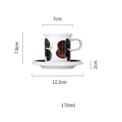Taza de Café Medieval Artesanal Pintada a Mano con Plato Juego Vintage - Image 3