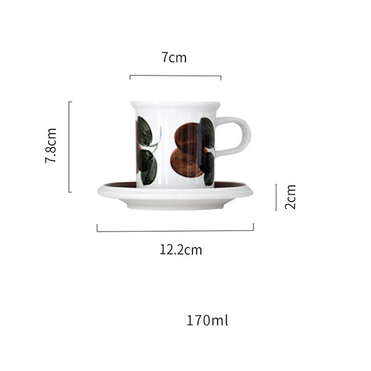 Taza de Café Medieval Artesanal Pintada a Mano con Plato Juego Vintage - Image 3