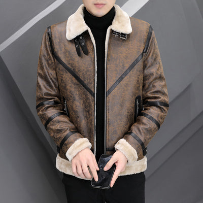 Abrigo Casual para Hombre con Cuello de Piel Grueso - Image 7