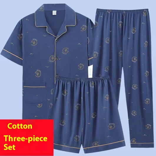Pijama de Verano para Hombre - Conjunto de 3 Piezas en Algodón con Manga Corta - Image 5