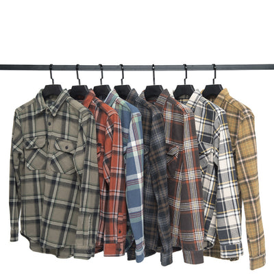 Camisa Casual Retro Gruesa Talla Grande Manga Larga para Hombre - Image 3