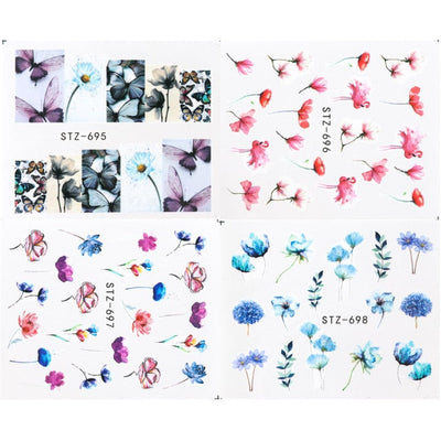 Pegatinas de Agua para Uñas Flores Tinta - Diseños Acuáticos - Image 13