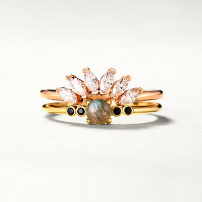 Anillo Corona Ajustable Plata 925 Chapado Oro con Zirconia 3A - Image 9