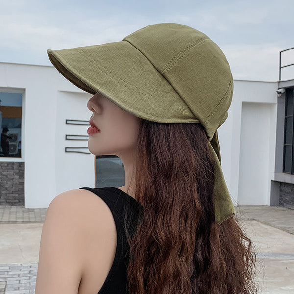 Gorro Bucket Hat Mujer Protección Solar Verano Pesca Playa Negro