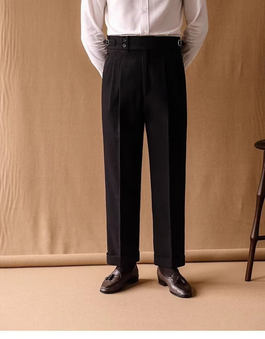 Pantalones de Invierno Rectos Cintura Alta para Hombre con Hebillas Parisinas - Image 28