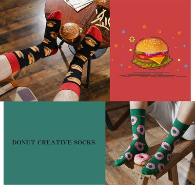 Calcetines Divertidos para Hombre - Diseño Creativo Hamburguesa, Pizza y Alien - Image 31