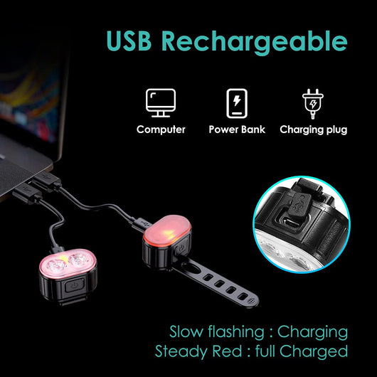 Luz LED Potente para Bicicleta - Equipo de Seguridad para Ciclismo - Image 4