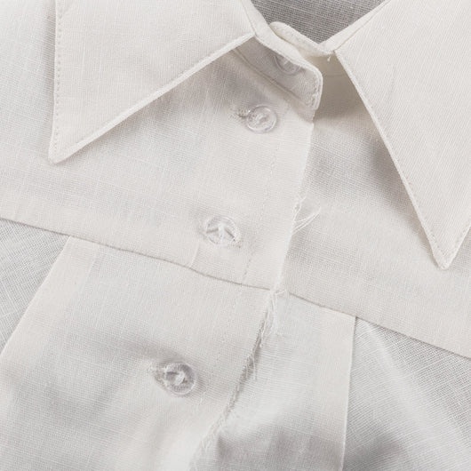 Conjunto Dos Piezas: Blusa Blanca Cropped con Cuello Solapa y Pantalón Ancho Calado con Amarre - Image 29