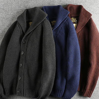 Suéter de Lana Vintage Combinada para Hombre - Image 3