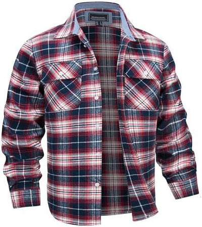 Camisa de Cuadros para Hombre con Solapa y Estampado de Manga Larga - Image 5