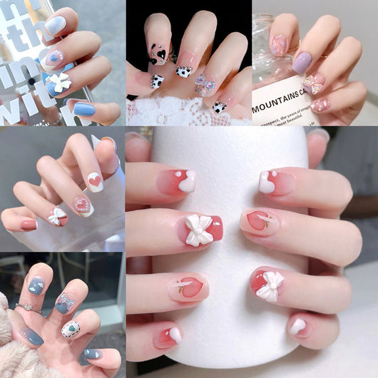 Uñas Postizas Francesas Removibles con Diamantes - Image 33