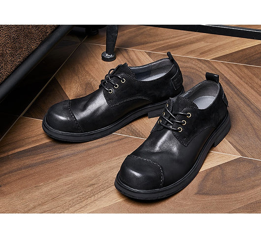 Zapatos de Cuero Genuino Hechos a Mano Estilo Británico Otoñal para Hombre - Image 12
