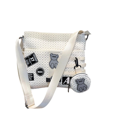 Bolsa Crossbody de Malla con Parches de Gran Capacidad - Image 5