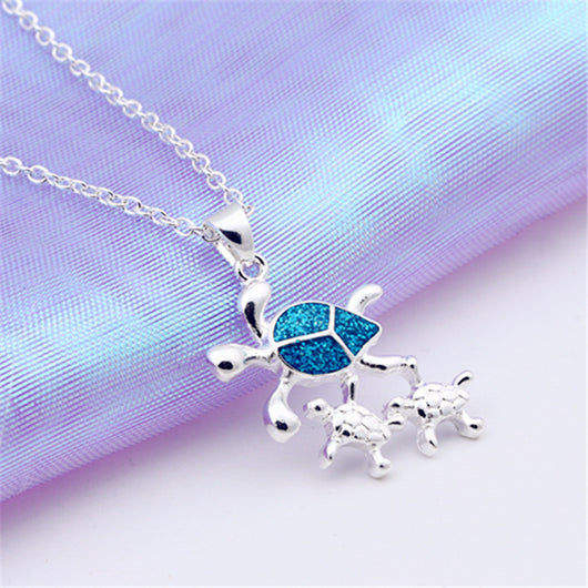 Collar de plata con colgante de tres tortugas para mujer - Image 5