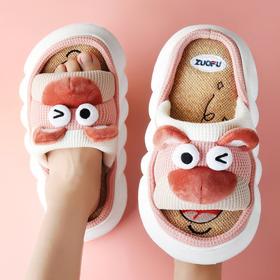 Pantuflas de Lino para Mujer Suela Gruesa Cuatro Estaciones - Image 31