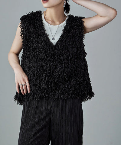 Chaleco Mujer Cuello V sin Mangas con Borlas Elegante - Image 7