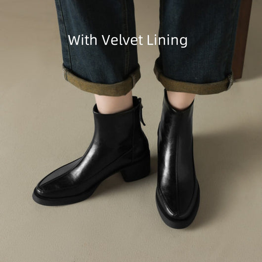 Botas Tobilleras de Cuero Genuino con Tacón Alto - Colección Otoño Invierno - Image 6