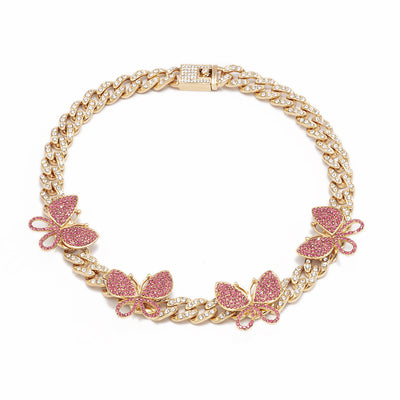 Collar Mariposa Grande con Cierre Cubano Hip Hop Punk para Mujer - Image 5