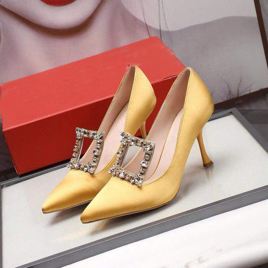 Tacones Altos Elegantes con Punta Cuadrada y Hebilla Brillante - Image 7
