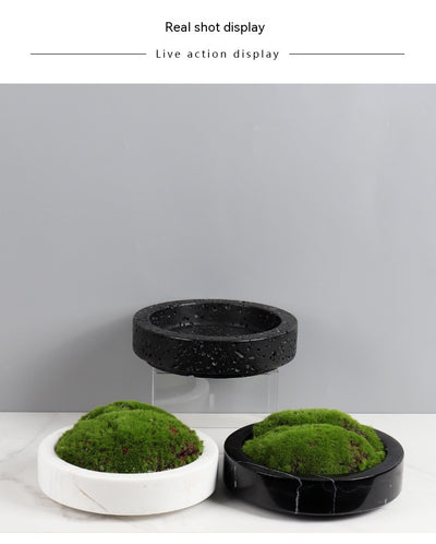 Mesa de Té Chino con Borde de Mármol y Maceta de Flores Eternas Simuladas - Image 14