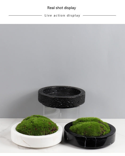 Mesa de Té Chino con Borde de Mármol y Maceta de Flores Eternas Simuladas - Image 14