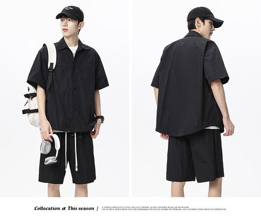 Conjunto de Dos Piezas: Shorts y Camisa Suelta de Cáñamo Transpirable - Image 15