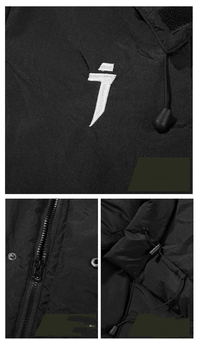 Chaqueta Acolchada Casual Hombre con Gorro Tipo Pez - Image 12