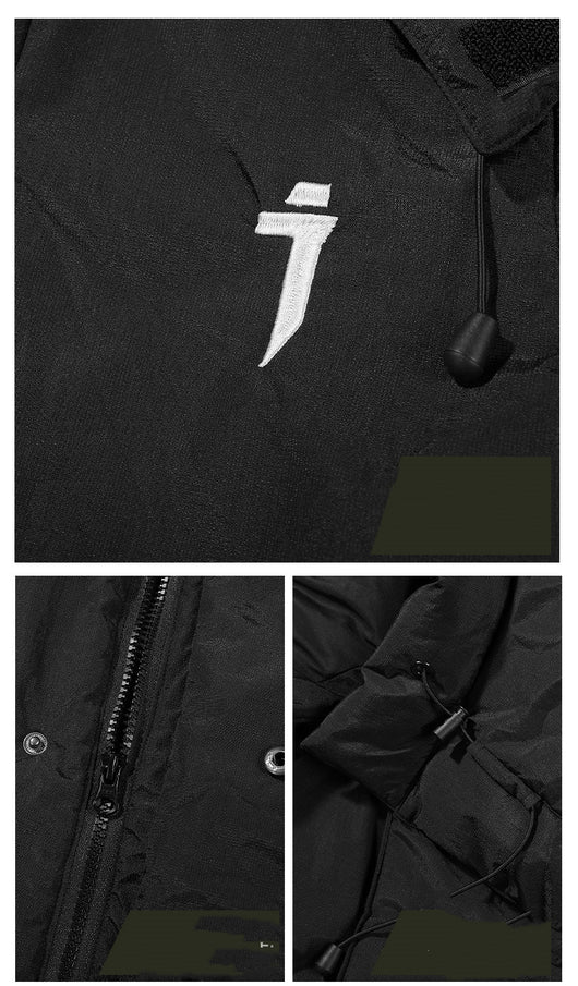 Chaqueta Acolchada Casual Hombre con Gorro Tipo Pez - Image 12