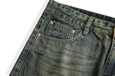 Jeans Vintage Holgados Teñidos Amarillo Barro para Hombre - Image 13