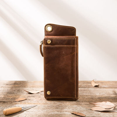 Bolsa de Cuero Genuino para Teléfono con Gran Capacidad y Cierre - Image 3