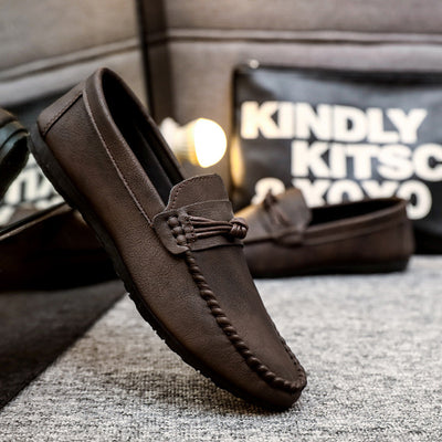 Zapatos Casuales de Cuero Estilo Coreano para Hombre con Suela Suave - Image 7